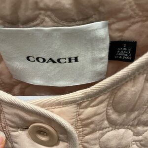 Coach Women's Light Pink Quilted Puffer Jacket